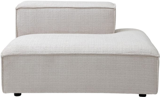 Vente-unique Chaise longue rechts in beige chenillestof RUZOLO