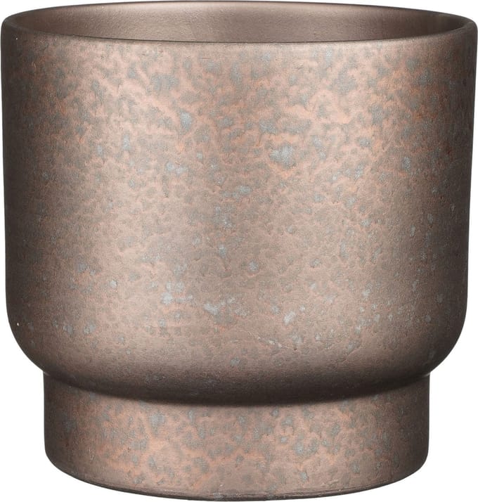 Mica Decorations Plantenpot/bloempot - terracotta - koper flakes relief- D26/H23 cm