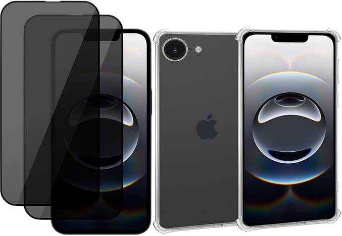 ChiGuard Hoesje & Privacy Screenprotector geschikt voor iPhone 16e – Privé - Gehard Glas Cover