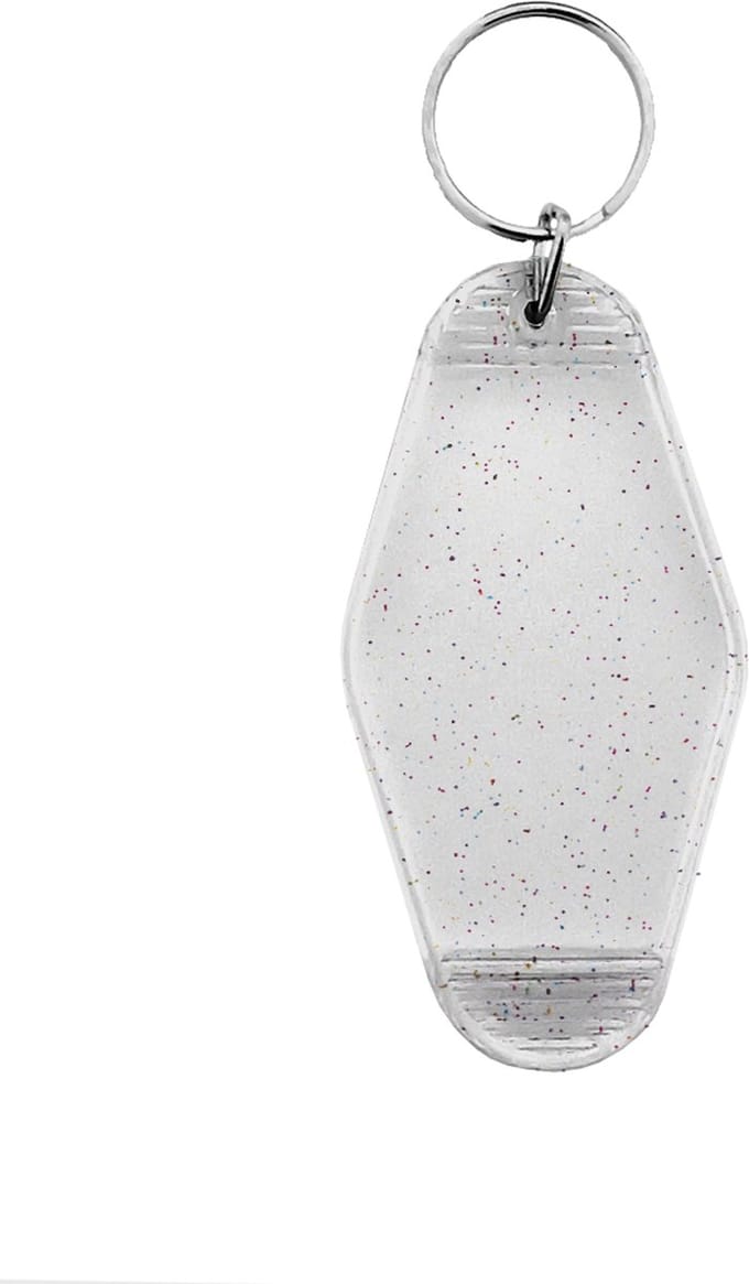 CombiCraft Blanco Hunter hotel sleutelhanger 45x88mm transparant glitter - 5 stuks