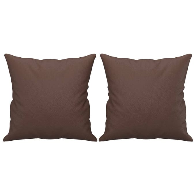 vidaXL - Sierkussens - 2 - st - 40x40 - cm - kunstleer - bruin