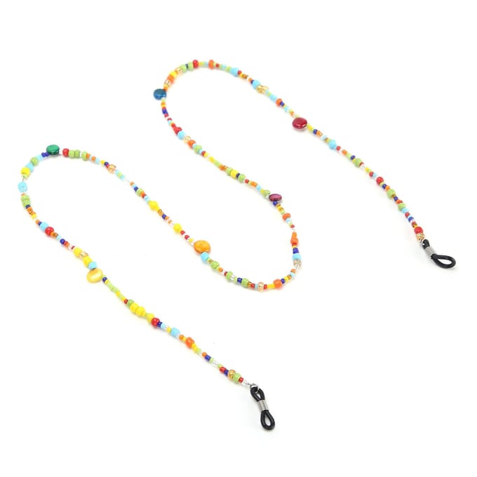 Gemengde Kleur Kralen Brilketting Prachtige Bril Lanyard Band Sieraden Accessoire beige