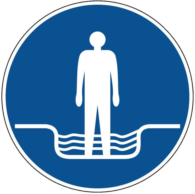 Voetbad verplicht bord - kunststof 100 mm