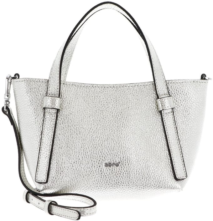 abro handtas schoudertas Leather Shimmer COSMO Mini Handbag White / Whitegold zilverkleurig