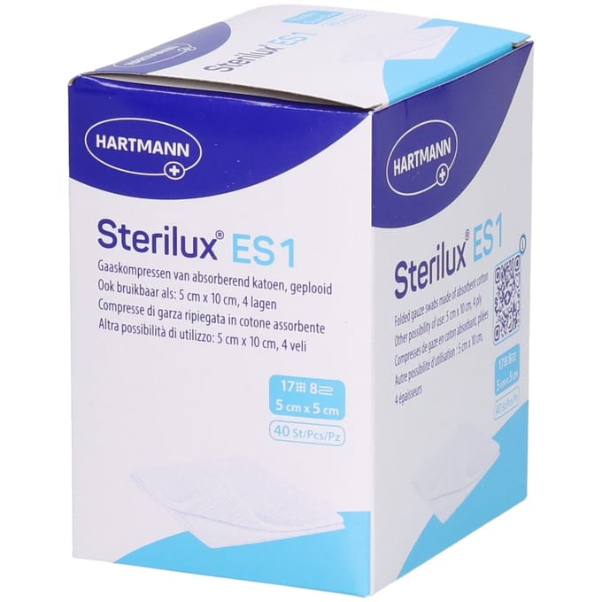Hartmann Sterilux ES KP Steriel 8PL 5cm x 40 Compressen