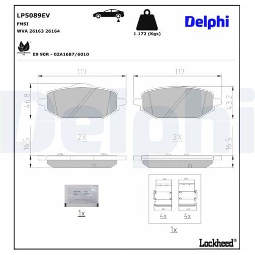 Remblokkenset, schijfrem DELPHI LP5089EV