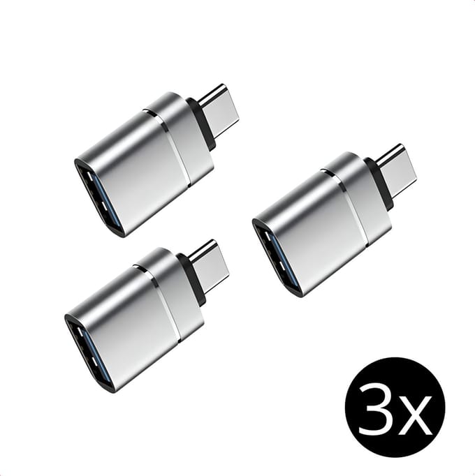 3x USB C naar USB Adapter - USB-C naar USB convertor