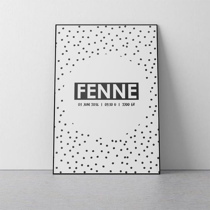 MOODZ design - Geboorteposter D - A4 formaat - kraamcadeau
