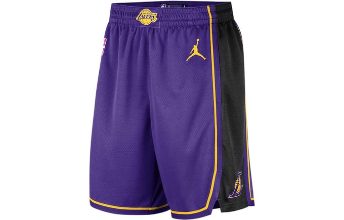 Jordan Dri-FIT Heren NBA Swingman Basketbalbroek Paars M