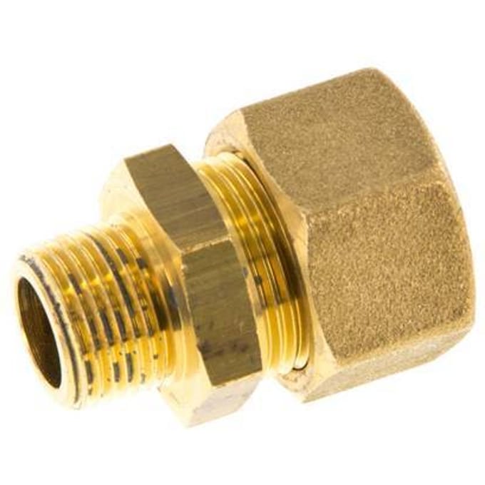 R 3/8'' Buitendraad x 16mm Messing Rechte Knelfitting 76 Bar DIN EN 1254-2 - FL2S-MO-B-038R-16