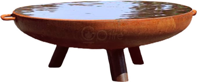 GoFire Lev Cortenstaal Waterschaal 80 cm - vogelbad - vogel drinkschaal - groot vogelbad