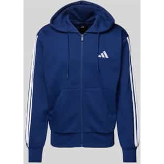 Adidas Essentials 3 Stripes Fleece Sweatshirt Met Rits Blauw M / Regular Man