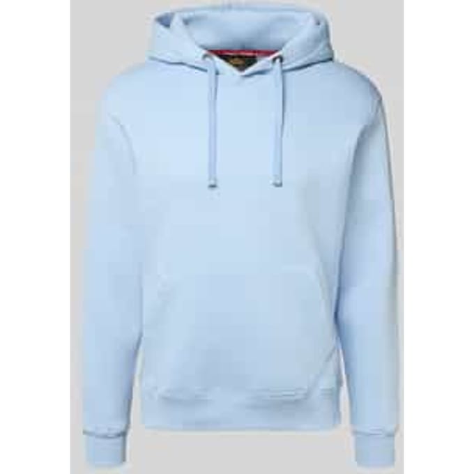 Hoodie met labelprint en kangoeroezak