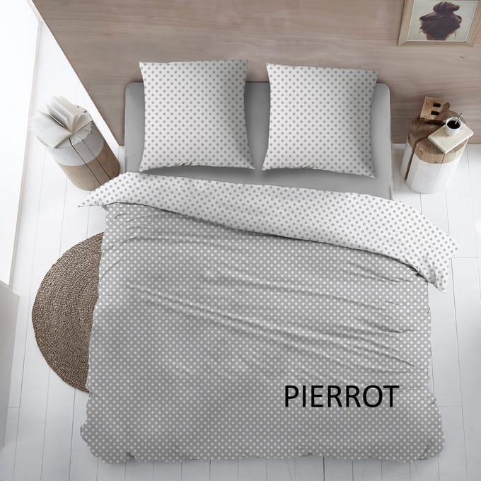Flanel laken - pierrot gray - 240 x 300 - met slopen