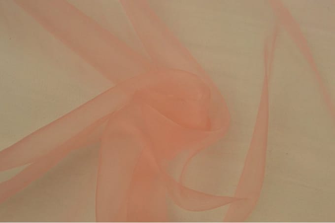 Organza stof - Zalmroze - 1 meter - Per meter - 150cm breed