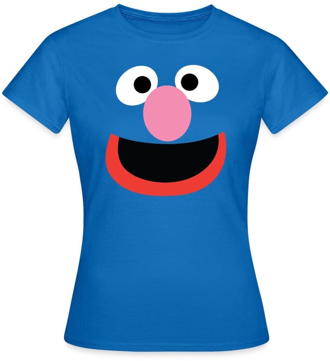 Sesamstraat Grobi Gezicht Kostuum T-Shirt Dames