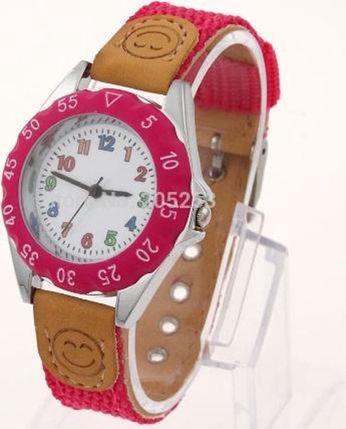 Kinderhorloge roze 30 mm I-deLuxe verpakking
