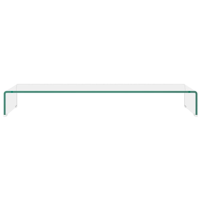 vidaXL - TV-meubel/monitorverhoger - transparant - 100x30x13 - cm - glas
