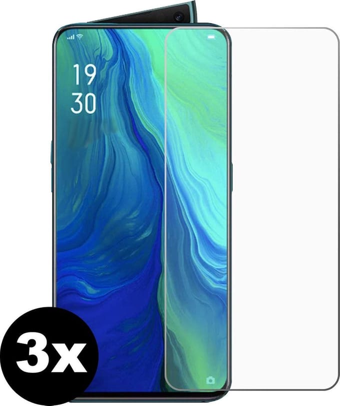 Screenprotector - 3 Stuks - Geschikt voor OPPO Reno 2 - Extra Sterk - Beschermglas - Gehard Glas - Tempered Glass - Screen Protector