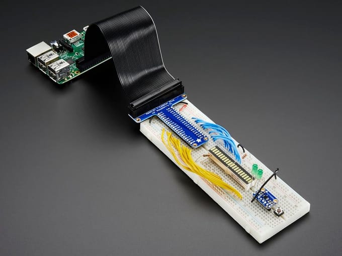 Assembled Pi T-Cobbler Plus - GPIO Breakout - Pi A+, B+, Pi 2/3/4, Zero Adafruit 2028
