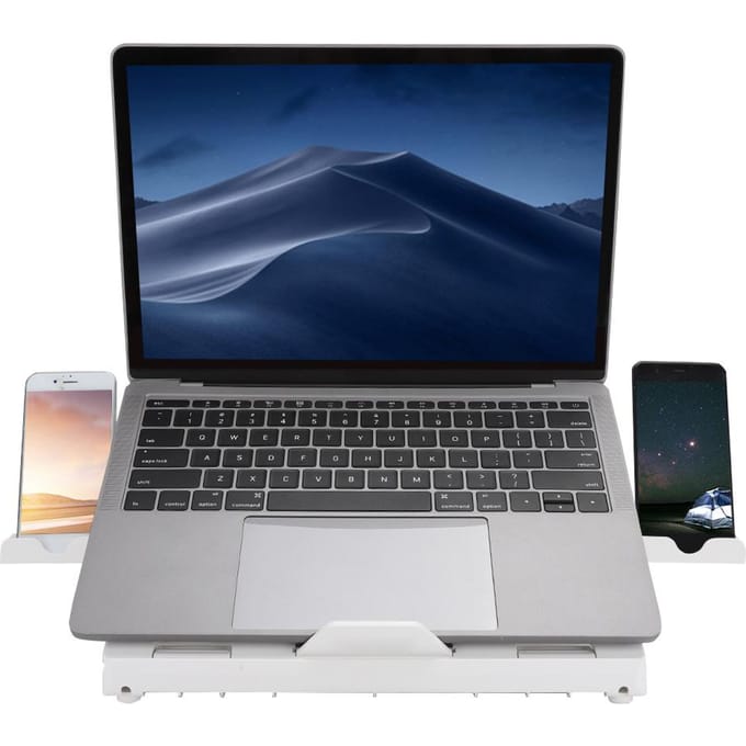 Multifunctionele Opvouwbare Hef Laptop Tablet Standaard van Aluminiumlegering met Antislipvel en Paneel gray