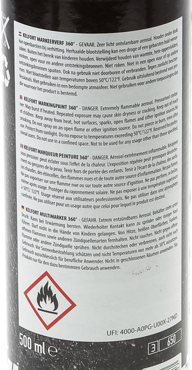 Kelfort Markeerverf 360 Graden Fluor Wit 500ml - 1526297