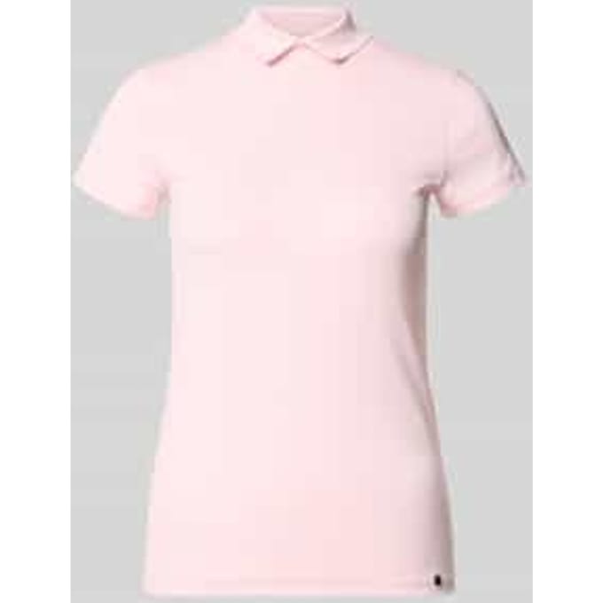 slim fit T-shirt met hoogsluitende polokraag