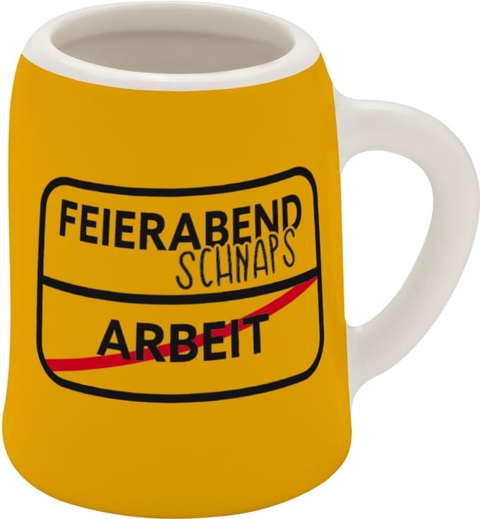 Mini-kruik 5 cl met motief en tekst van New Bone China