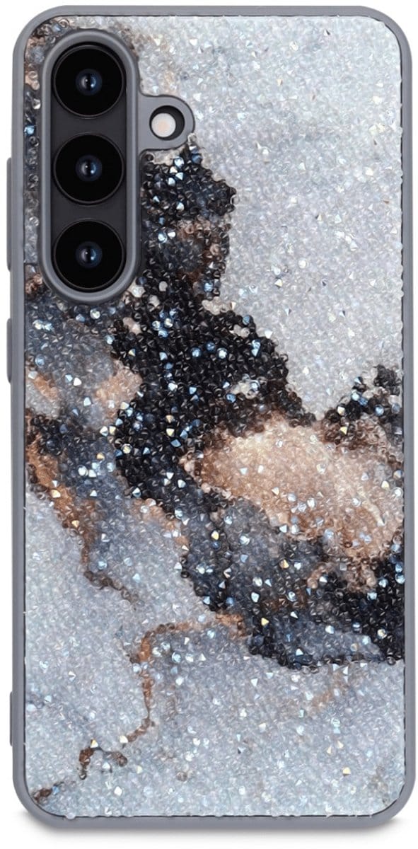 Cityhoesje - Backcover - Geschikt voor - Samsung S25 FE - Glitter - Grijs