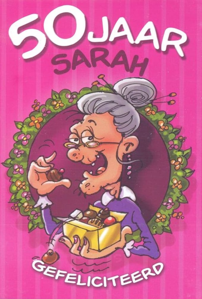 Wenskaart 50 Jaar Sarah Gefeliciteerd - Gratis verzonden - D3885/180