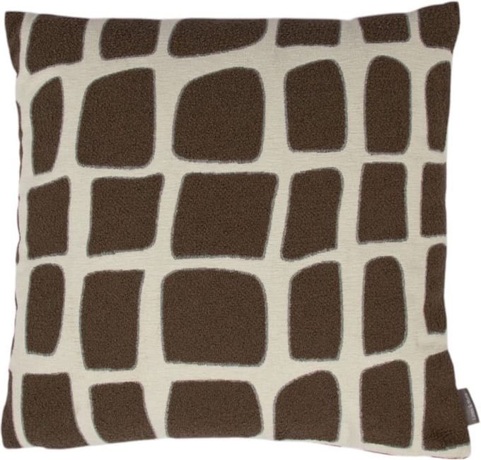Doby chenille jaquard kussen taupe 45x45cm