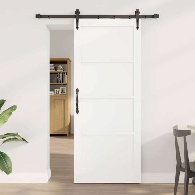 vidaXL - Schuifdeur - ORKDAL - 83 - x - 202 - cm - Massief - grenenhout - Wit