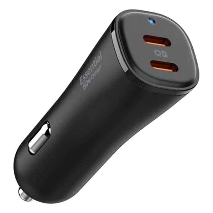 Spigen ArcStation Essential - 50W Auto Lader - 2X USB-C - Power Delivery (PD) - Quick Charge (QC) - PPS - AFC - FCP - Zwart