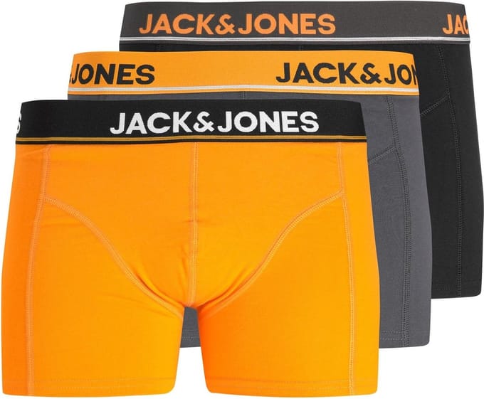 Jack & Jones Junior Effen Boxershorts Jongens Trunks JACGREG 3-Pack Oranje - Maat 128