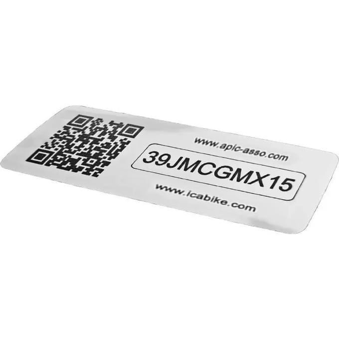 Set van 20 fietsidentificatieplaatjes met qr-code Auvray Icabike