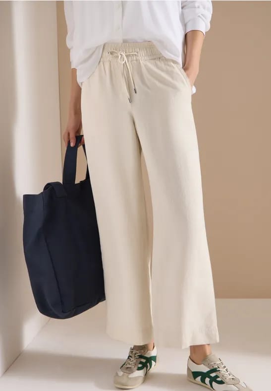 Wide Legs broek in Loose Fit van linnenmix