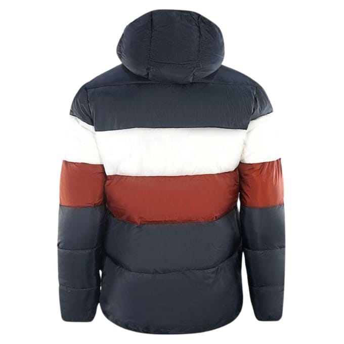Lyle & Scott Heren Kleur Blok Puffer Jack (Marineblauw/Wit/Rood)
