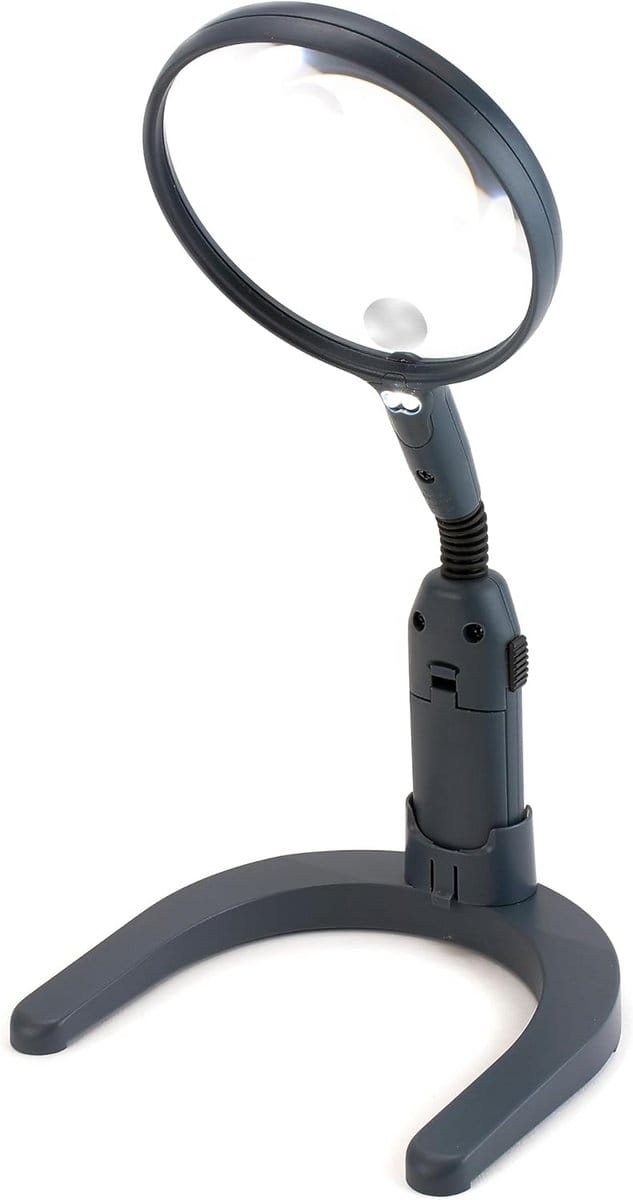 Staande en Hand Loep met LED Verlichting en Extra Spotlens