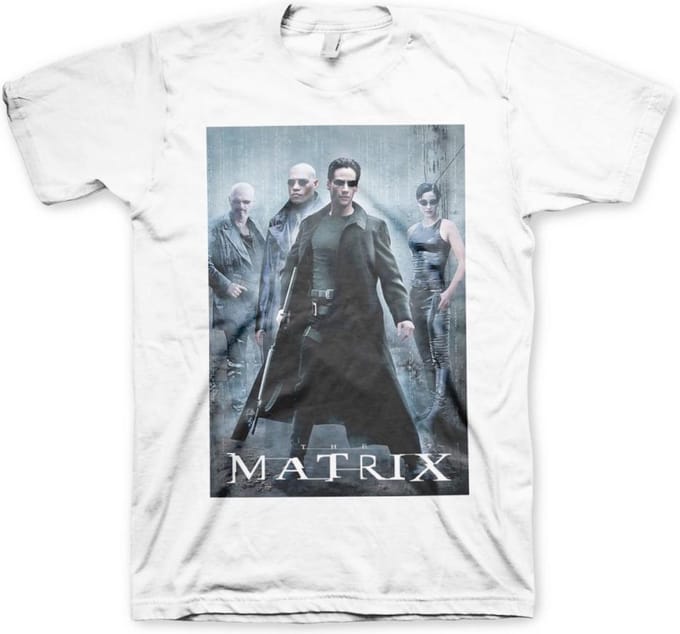 The Matrix Heren Tshirt -S- Poster Wit