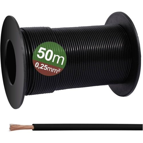 Quadrios 23CW023 Enkele ader 0.25 mm² Zwart 50 m