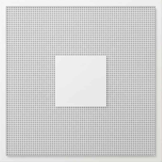 Econox Geperforeerd plafondrooster voor toe- en afvoer 595x595 mm – 250 mm – RAL 9016