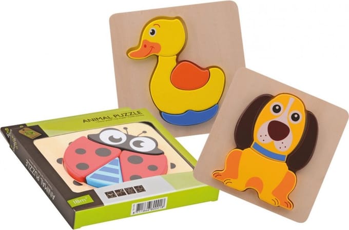 Joueco Houten Dierenpuzzel - Eend