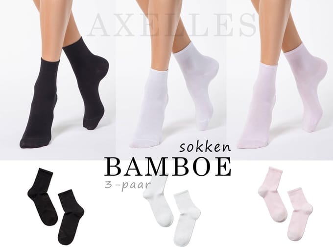 Bamboo sokken pastel kleuren, 3-paar geschenkset, maat 36/37 (23).