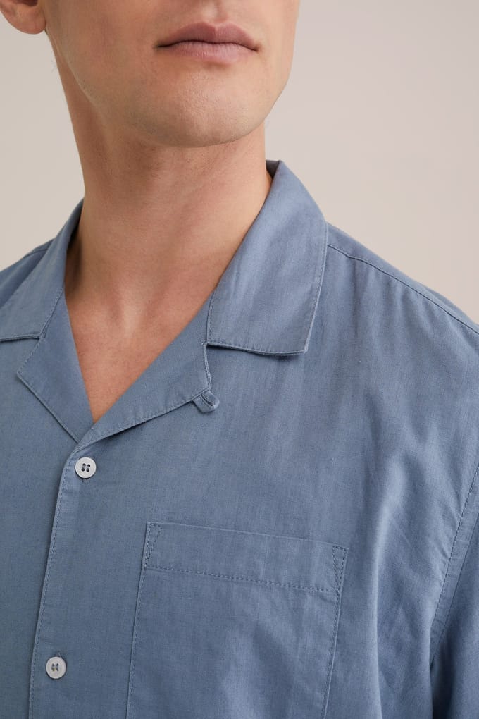 We Fashion Shirt Greyish Blue Größe: M | Casual hemden Outlet | Herren | Blau