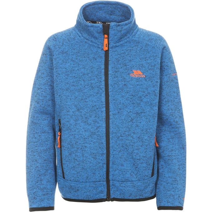 Trespass Childrens Boys Mario Full Zip Fleece Jacket (Blauwe mergel)