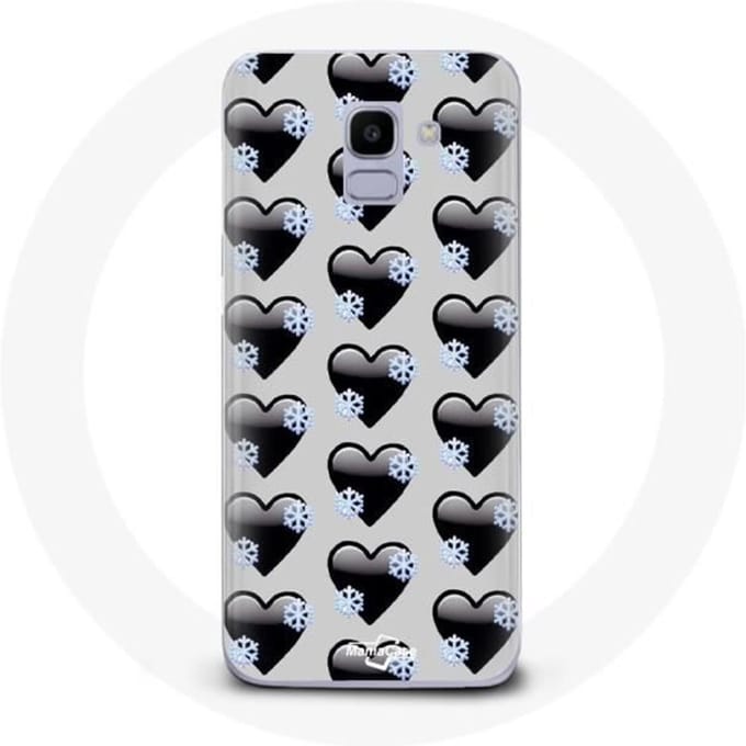 Hoesje voor Samsung Galaxy A8 2018 Zwarte hartenachtergrond