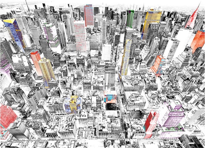 Fotobehang - Schets van New York.