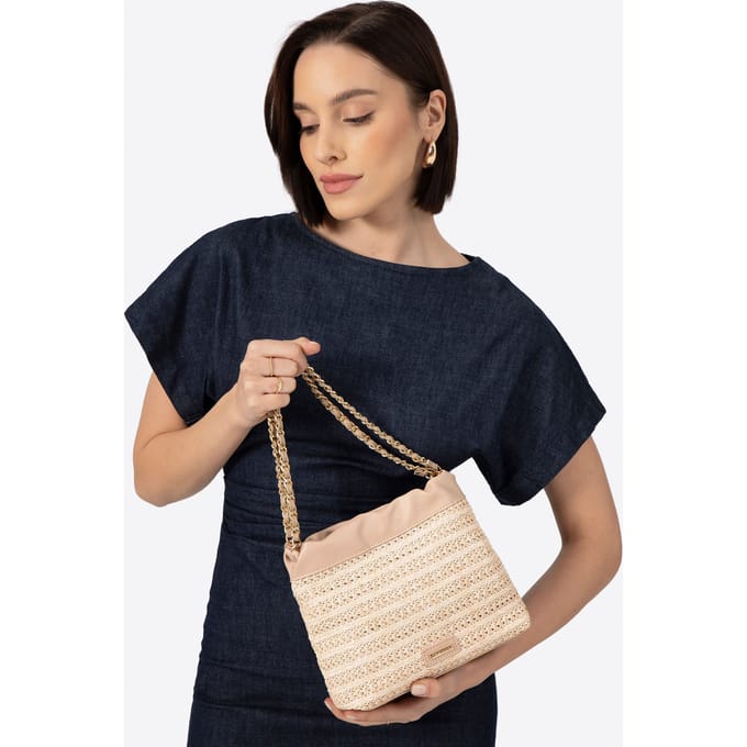 Wittchen - Geweven Crossbody Tas - Beige - Kettingen - Polypropyleen en Eco-leer