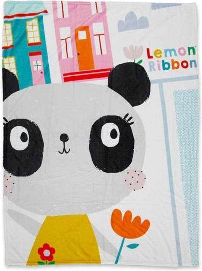 Lemon Ribbon Fleecedeken Manta Junior 100 X 135 Cm Polyester Wit