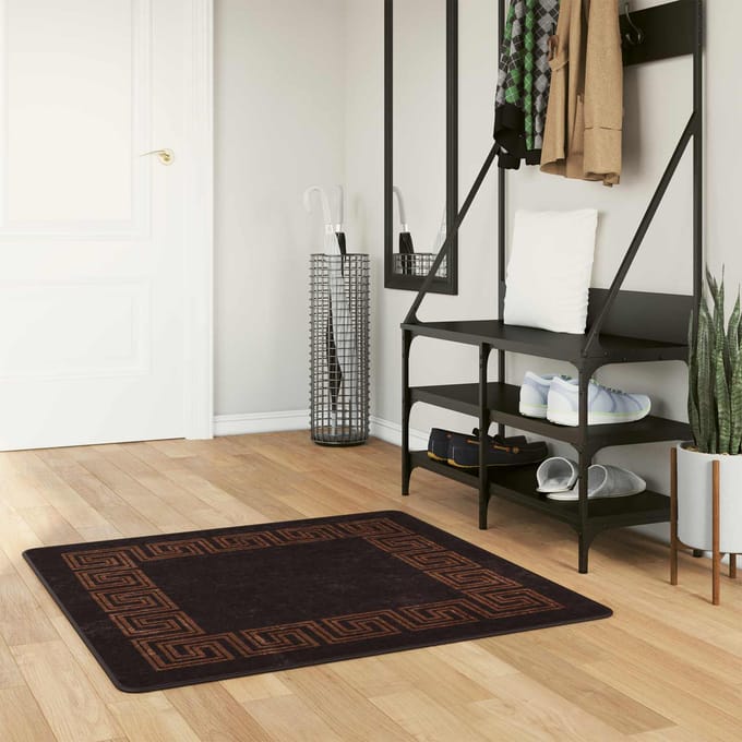 vidaXL - Tapijt - Runner - MARSA - Zwart - 100 - x - 100 - cm - Polyester - en - PVC